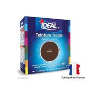 IDEAL - Teinture Tissus Liquide Maxi 10 Chocolat - 75 ml + 1 Dose de Fixateur 100 g - Teinture Textile Longue Tenue - Coton, Lin, Soie, Viscose - Efficace dès 40°C - Fabrication Française