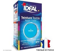 IDEAL - Teinture tissus liquide Mini 15 Turquoise 40 ml + fixateur 50 g - Longue tenue