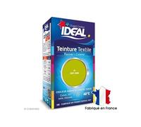 IDEAL - Teinture Tissus Liquide Mini 41 Vert Anis - 40 ml + 1 Dose de Fixateur 50 g - Teinture Textile Longue Tenue - Coton, Lin, Soie, Viscose - Efficace dès 40°C - Fabrication Française