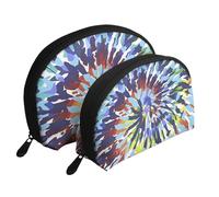 Teinture Trippy Tye, Trousse de Maquillage Coquille Femme Petit Porte-Monnaie Trousse de Toilette Trousse à cosmétiques 2 pièces