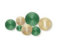 TEIPAI Lot de 7 sculptures murales modernes en métal à suspendre pour salon, bureau, chambre à coucher, décoration d'intérieur en laiton doré et laiton pour salon, chambre d'amis, salle de bain