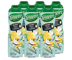 Teisseire Pina Colada Zero - Pour boissons rafraîchissantes sans alcool au goût authentique du cocktail Pina Colada - 6 x 600 ml