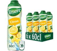 Teisseire Sirop de Citron pour Boisson Rafraîchissante, Cocktails, Bidon Recyclable 6x60cl