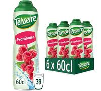 Teisseire Sirop de Framboise pour Boisson Rafraîchissante, Cocktails, Bidon Recyclable 6x60cl