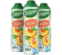 Teisseire Sirop de Pêche pour Boisson Rafraîchissante, Cocktails, Bidon Recyclable 3x60cl