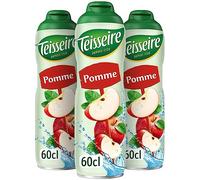 Teisseire Sirop de Pomme pour Boisson Rafraîchissante, Cocktails, Bidon Recyclable (Pack de 3)