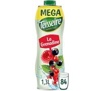 TEISSEIRE - Sirop Grenadine Gourmand au Goût Fruité Intense, Format Bouteille 1,3L - Lot de 3 - vendu par Lot