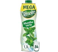 TEISSEIRE - Sirop Menthe Verte Fraîcheur Intense pour Boissons et Desserts, Format 1,3L - Lot de 3 - vendu par Lot