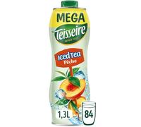 TEISSEIRE - Sirop Rafraîchissant Saveur Thé Glacé à la Pêche, Douceur Fruité (Bouteille 130cL) - Le lot de 3