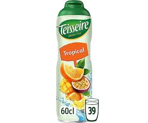 Teisseire Sirop Tropical Fruits Exotiques pour Boisson Rafraîchissante, Cocktails, Bidon Recyclable 60cl