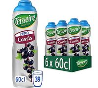 Teisseire Zéro Sucre, Sirop de Cassis pour Boisson Rafraîchissante, Cocktails, Bidon 6x60cl