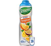 Teisseire Zéro Sucre, Sirop Tropical pour Boisson Rafraîchissante, Cocktails, Bidon 60cl