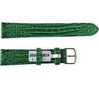Téju Lizard bracelet en cuir pour montres de couleur verte 18 mm ton argent