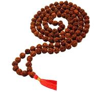 TEJVIJ AND SONS 108 perles Rudraksha Mala à 5 faces - Taille 10 mm - Véritable Rudraksha - Ornement - Chapelet Japa Mala