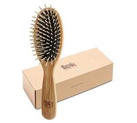 TEK - Grande Brosse Ovale à Picots Réguliers en Bois de Frêne, Fabriqué à la Main en Italie, pour tous les Types de Cheveux - 22 x 6 cm