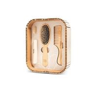 TEK - Hair Pleasure Set, Kit Brosse et Peigne en Bois, Dents de Remplacement Incluses, Kit de Soins Capillaires Naturels et Artisanaux, Idéal pour Les Cheveux Moyens