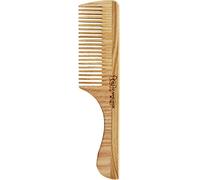 TEK - Peigne à Dents Épaisses avec Manche en Bois de Frêne, Fabriqué à la Main en Italie, pour Cheveux Fins - 20 x 4.5 cm