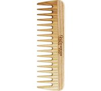 TEK - Petit Peigne à Dents Larges en Bois de Frêne, Fabriqué à la Main en Italie, pour les Cheveux Normaux, Bouclés ou Ondulés - 14 x 4.5 cm