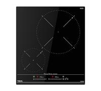 Table induction 45cm Puissance totale 3500W 2zones dont 1 2500W et 1 1600W, commandes touch control multi slider, minuterie, fonctions directes mijotage, maintien au chaud, power plus securite enfant 