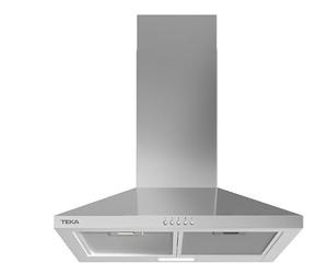 TEKA Cloche décorative pyramidale, acier inoxydable, 3 vitesses, 60 cm | Commandes à bouton-poussoir, lampe LED, 2 filtres en aluminium, réduction de sortie incluse, DBB 64140 KOS IX
