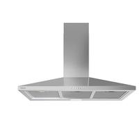 TEKA Cloche décorative pyramidale, commandes pulsantes, 3 vitesses, 90 cm | 1 lampe LED, 2 filtres en aluminium, réduction de sortie incluse, installation murale, finition inox, DBB 94140 KOS IX