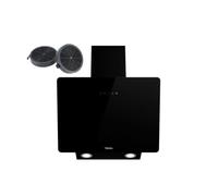 TEKA Cloche décorative verticale, noire, 3 vitesses + intensive, 60 cm | Extraction périmétrique, capacité d'extraction 400 m3/h, filtre à charbon inclus, DVB 64140 TOS BK