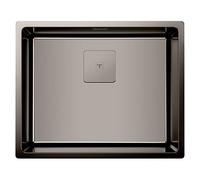 Teka FlexLinea RS15 50.40 - Évier 1 cuve avec triple possibilité d'installation, encastré (top), à encastrer ou sous le plan de travail, finition premium SoftTexture, couleur titane