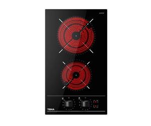 TEKA - TBC32000XFLBK - Table de cuisson vitrocéramique - 2 zones - 3000 Watts - Commande frontale - 12 niveaux de puissance