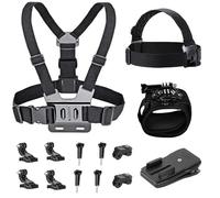 TEKCAM Kit de Support de Ceinture pectorale Action Camera, Support de Sac à Dos de Ceinture pectorale, d'accessoires de caméra d'action Compatible avec gopro Hero 13 12 11 10 9/akaso/sjcam/DJI Osmo