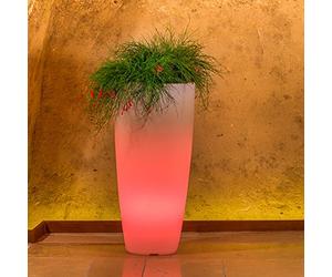 TEKCNOPLAST STYLO ROUND BRIGHT - Ø 33 cm. - H 70 cm. Lumière rouge