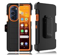 Tekcoo Coque pour Motorola Edge Plus 5G UW 2022 | Moto Edge 30 Pro Edge X30 | XT2201 [écran intégré] Clip de ceinture [Test de chute de 3,7 m] Housse de transport intégrale avec béquille - Orange