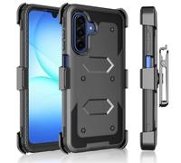 Tekcoo Coque pour Samsung Galaxy A17 5G | SM-A176 [Tshell] Absorption des chocs [Protection d'écran intégrée] [Béquille de verrouillage Clip ceinture] Transport pivotant Defender Full Body Cover [Noir