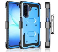 Tekcoo Coque pour Samsung Galaxy A17 5G | SM-A176 [Tshell] Absorption des chocs [Protection d'écran intégrée] [Béquille de verrouillage Clip ceinture] Transport pivotant Defender Full Body Cover [Bleu