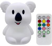 Tekemai Veilleuse Enfant, Lampe de Nuit LED Tactile, 9 Couleurs USB Rechargeable, Silicone Sensible, Chevet, Ambiance Légère, Éclairage Intérieur, Chambre - Moyen Koala