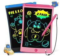 Tekfun Kids Toys 2pcs Tablette d' criture LCD avec 4 stylus 8,5 pouces de doodle effrayant PAD DESSION GRATUIT PAD POUR DES ENFANTS TRIP DUCATIO