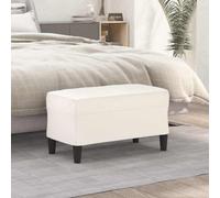 TEKGHUT Banc crème 70 x 35 x 41 cm en cuir synthétique avec rembourrage en | Résistant aux taches, facile d'entretien, polyvalent comme repose-pieds ou banc de lit, taille compacte, montage facile