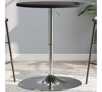 TEKGHUT Table de bar noire 60 x 60 x 90 cm en bois et acier chromé | Hauteur réglable grâce à un vérin à gaz, plateau de table robuste, cadre stable en acier chromé, surface facile d'entretien