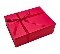 Tekhoho Grande Boîte Cadeau Rouge 44x33x14cm, Boîte Cadeau Rectangulaire Premium avec Couvercle pour Présents, Emballage Cadeau Noël Mariage Anniversaire Fête, Style Rustique.