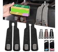 Tekiep Car Seat Hooks, Car Seat Hooks for Headrest, Car Seat Back Storage Hook, Car Seat Back Double Hook, Car Seat Headrest Hooks for Purses and Bags (2*Black)