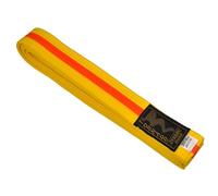 TEKKA BUDO Ceinture d'arts martiaux avec bande centrale Jaune/orange 330 cm Bicolore - Ceinture Budo, Karaté, Judo, Taekwondo, Ju-Jutsu