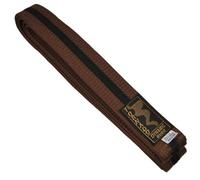 TEKKA BUDO Ceinture d'arts martiaux avec bandes centrales - Marron/noir - 260 cm - Bicolore - Ceinture Budo, Karaté, Judo, Taekwondo, Ju-Jutsu