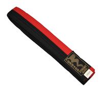 TEKKA BUDO Ceinture d'arts martiaux divisée en deux couleurs rouge/noir - Ceinture de Budo à moitié rayée, karaté, judo, taekwondo, ju-jutsu - 300 cm