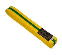 TEKKA BUDO Ceinture pour sports de combat avec bandes centrales jaune/vert 220 cm Bicolore - Ceinture Budo, Karaté, Judo, Taekwondo, Ju-Jutsu