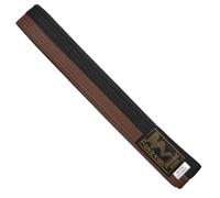 TEKKA BUDO Ceinture pour sports de combat Marron/noir divisé au milieu 2 couleurs - Ceinture de Budo à moitié rayée, karaté, judo, taekwondo, ju-jutsu - 260 cm
