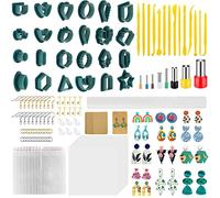 Teklemon Lot de 207 Emporte-Pièces en Argile Polymère pour Boucles d'Oreilles, 24 Formes Cutters de Argile Polymère avec Cartes, Outils en Argile pour Fabrication de Bijoux en Argile Polymère
