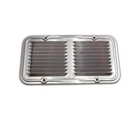 TEKLiNe Grille d'aération en aluminium, 140 x 250 mm, filet anti-insectes, ventilation rectangulaire, protection système d'air, grille en aluminium, ventilation rectangle plat 14 x 25 cm