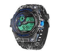 TEKMAGIC 100m sous l'eau Plongée sous-Marine Montre Bracelet pour Hommes Garçons avec Fonctions d'Chronomètre, Chronographe, Alarme, Double Fuseau Horaire, Format 12/24 Heures