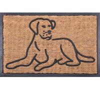 Teknisol Tapis en Fibre de Coco et Latex - Chien, Chat, Welcome - 40x60 cm - Antidérapant en PVC, Résistant et Absorbant (Chien)