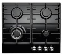 Teknix Signature Collection SCGH61B Plaque de cuisson à gaz avec brûleur wok 3,8 kW Verre noir 60 cm