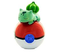 Teknofun - Licence officiel Pokemon - Réveil Lumineux Bulbizarre - Vert, Rouge et Blanc - Fonctionne avec piles (3x AAA) - Pour Enfants, Collectionneurs - À partir de 6 ans - 811367